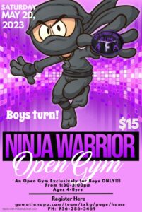 Ninja Warrior Open Gym for Boys at KIPS