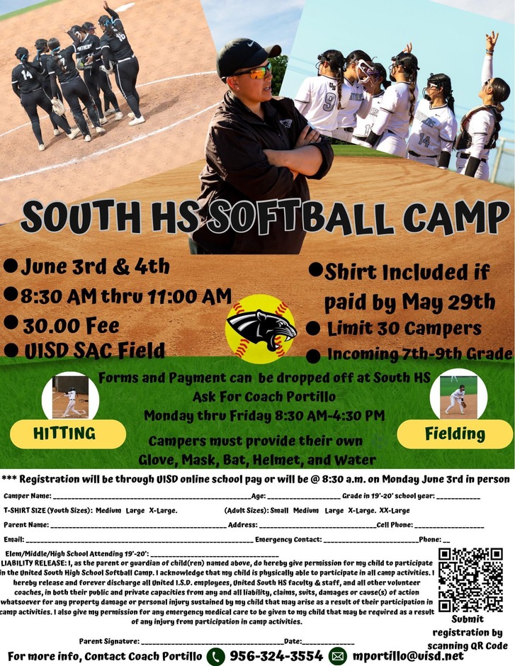 USHS Softball Camp Flyer 2024