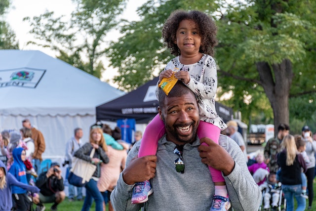 Dad and daughter having fun