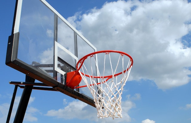 Close up of outdoor basketball net