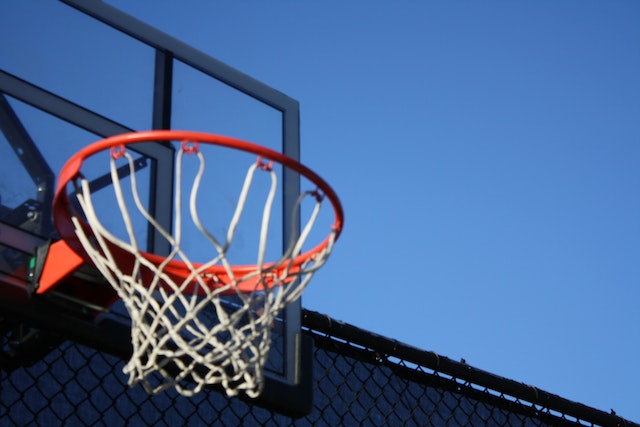 Basketball net close up outdoors