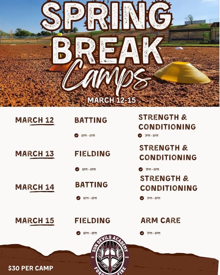 Sun Devils Academy Baseball Spring Break 2024 Camps