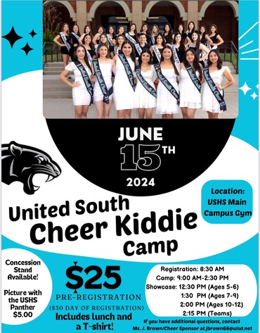 USHS Cheer Kiddie Camp 2024 Flyer