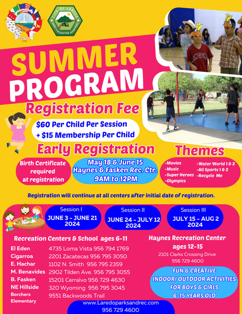 City of Laredo Summer Program 2024 Flyer