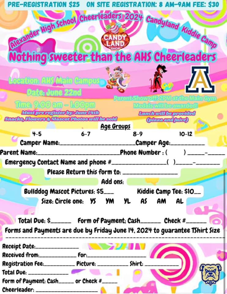 AHS Cheer Camp 2024 Flyer