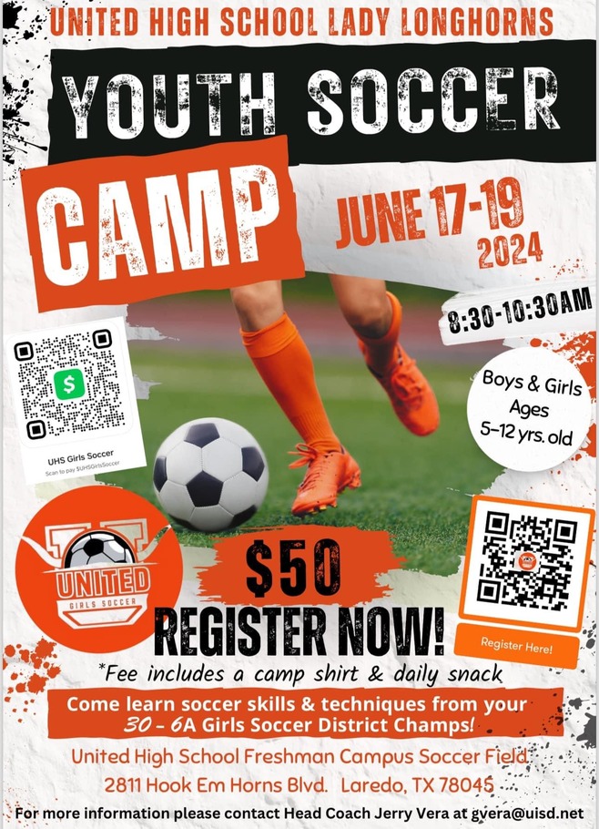 UHS Youth Soccer Camp 2024 Flyer