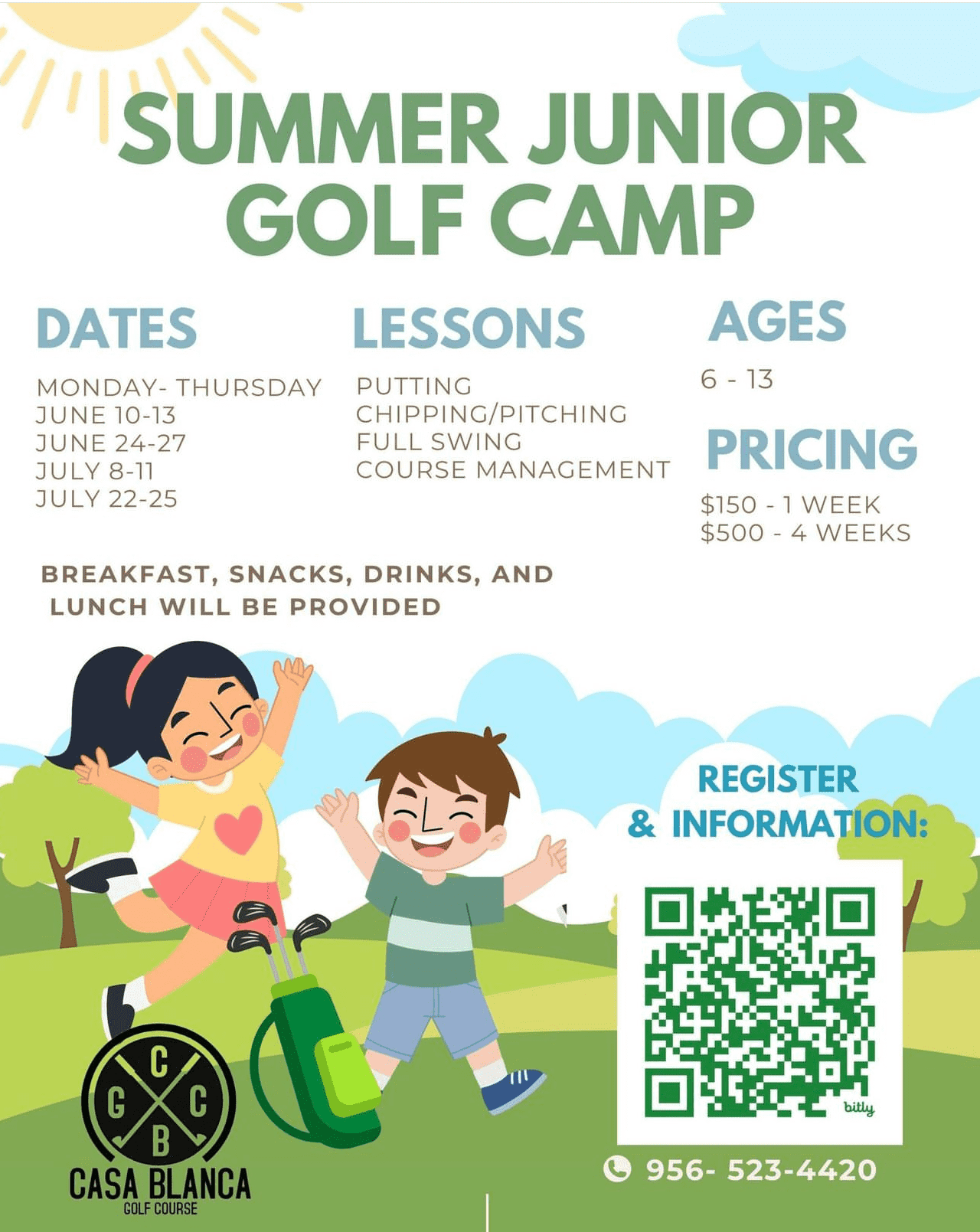 Summer Junior Golf Camp 2024 Flyer