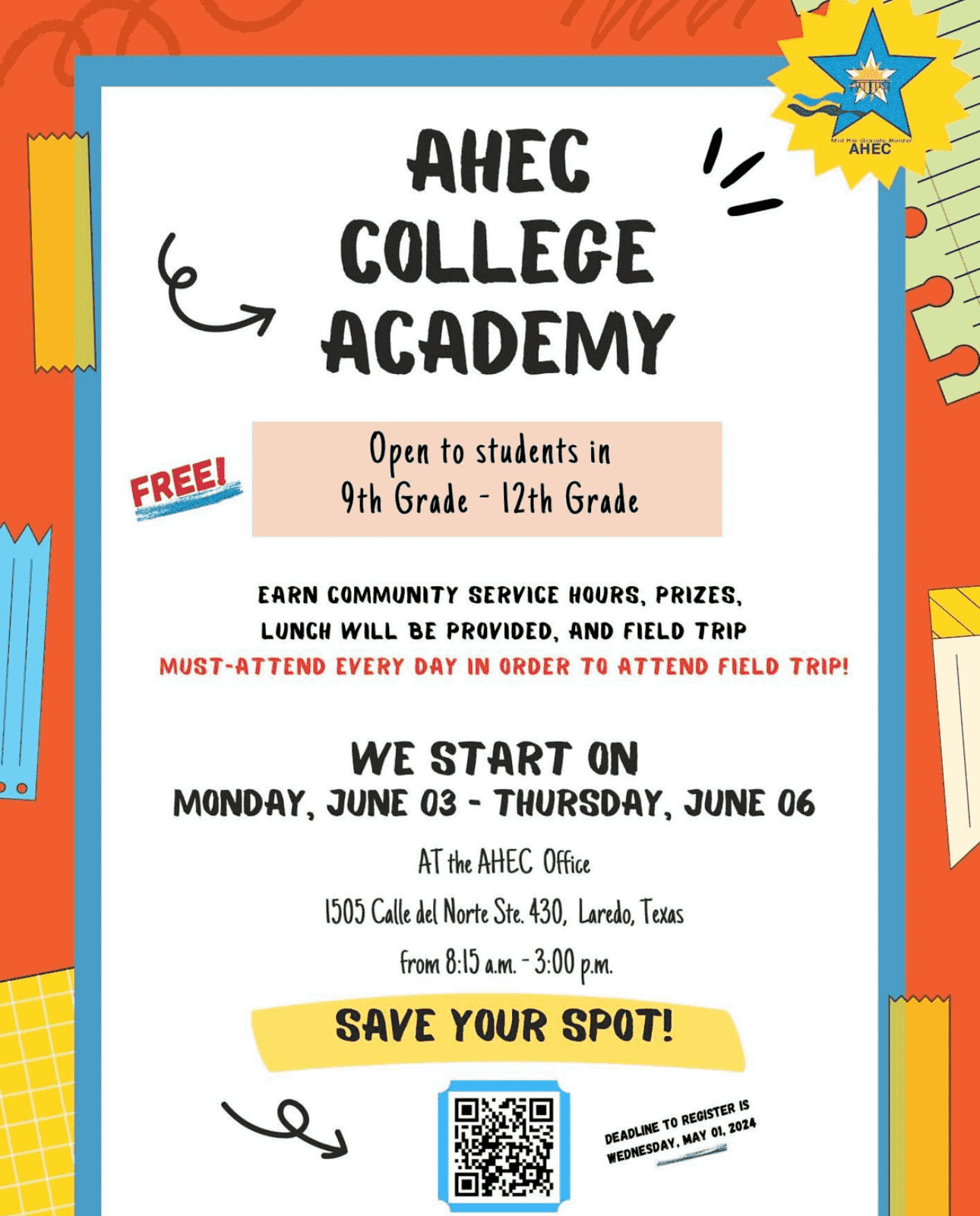 AHEC College Academy 2024 Flyer