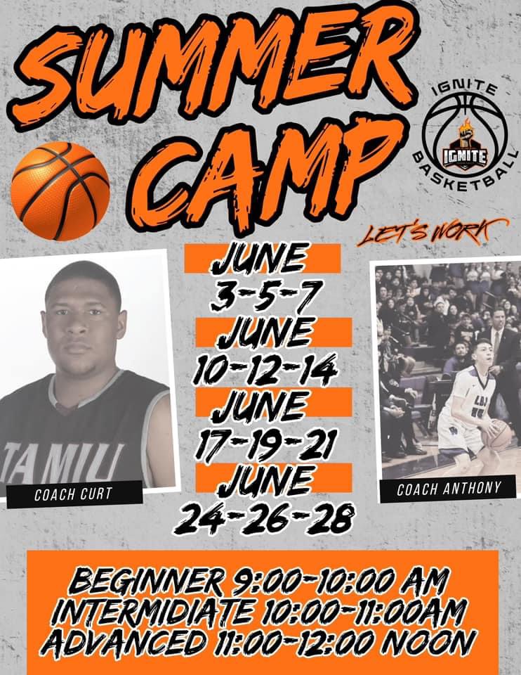 Ignite Basketball Camp Summer 2024 Flyer