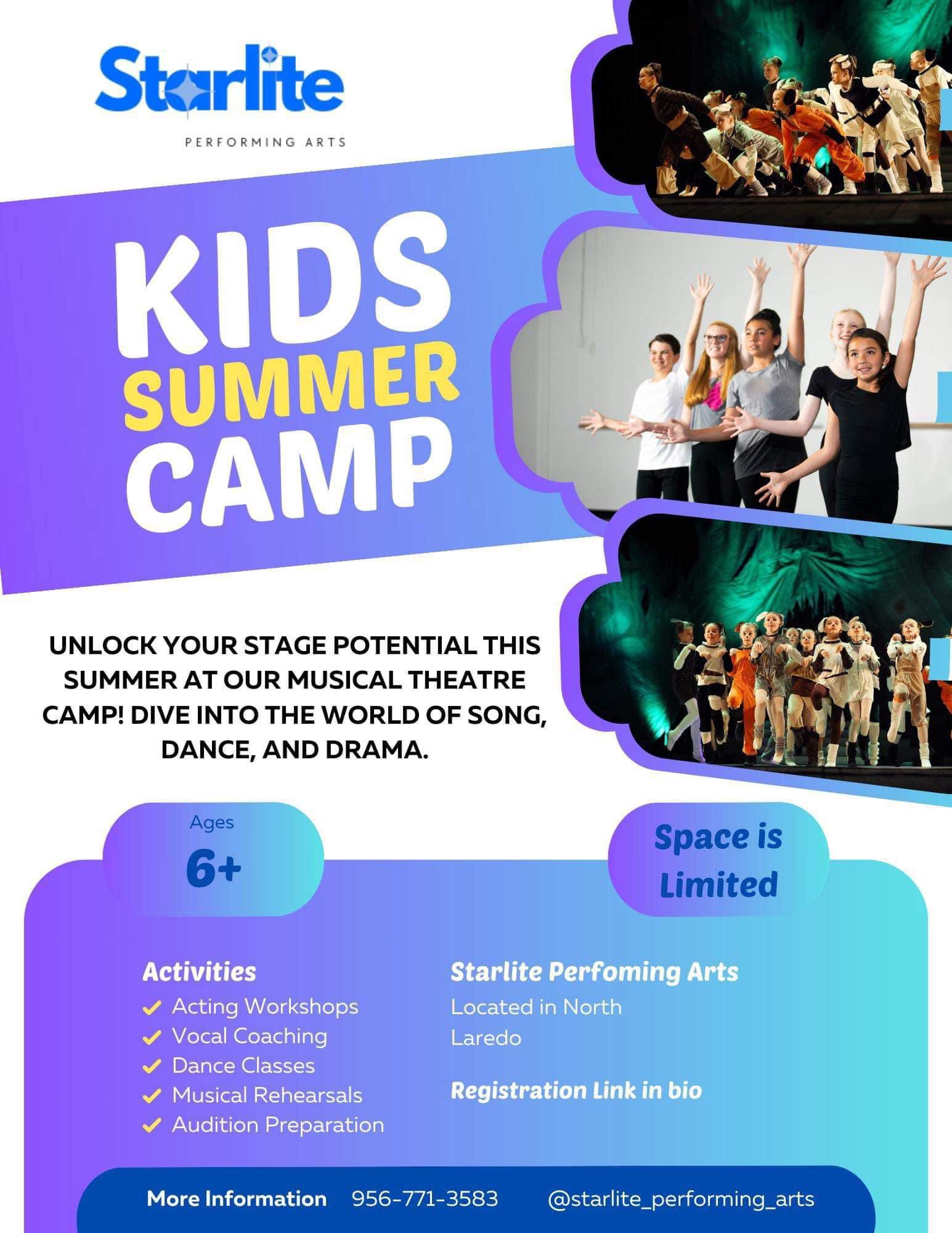 Starlite Kids Summer Camp Performing Arts Flyer 2024